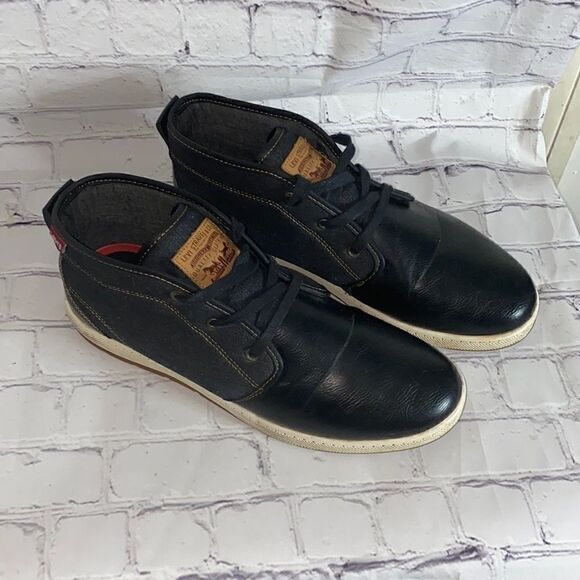 Levi's Ace Millstone Denim Mens Shoes Navy - Picture 2 of 5